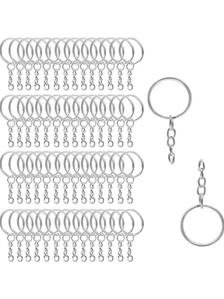 25mm Metal Circular Buckle Set of 50 Durable Flat Rings for DIY Crafts and Keychains