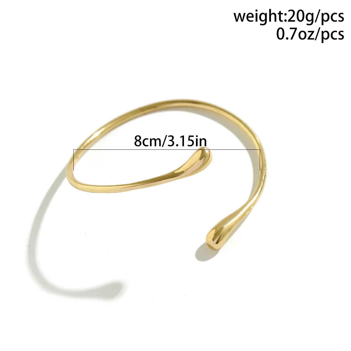 Simple Vintage Water Drop Open Cuff Bangles for Women Geometric Arm Bracelet Aesthetic Jewelry Gift