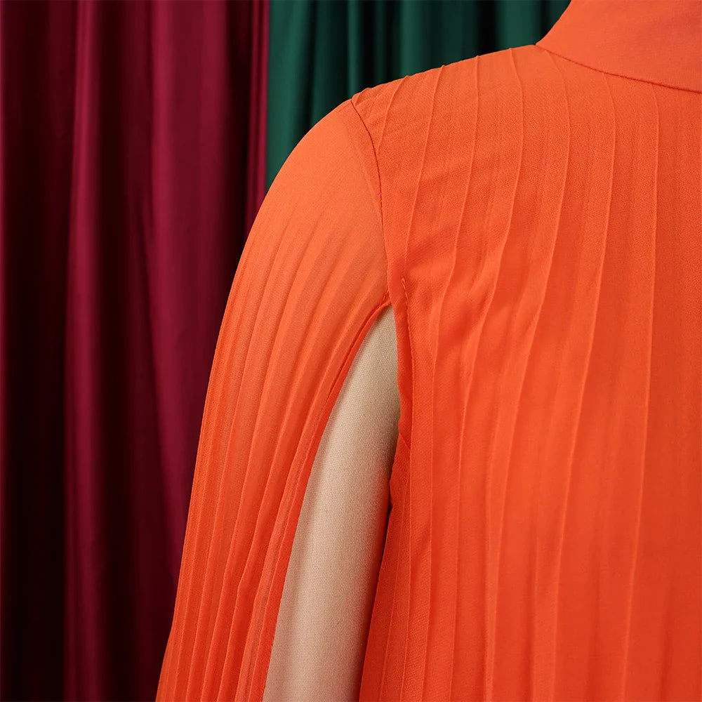 Elegant Chiffon Dress For Women Batwing Sleeve Knee Length