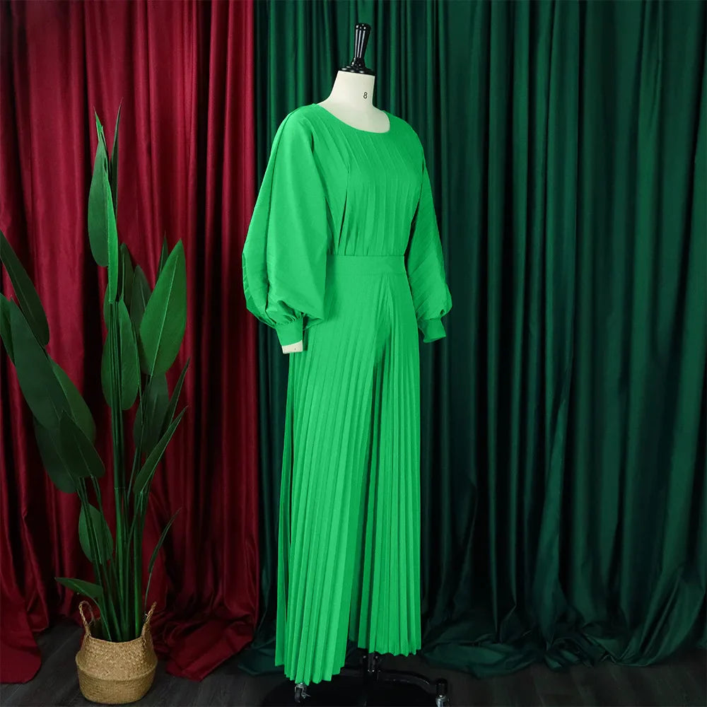 Elegant 2 Piece Women's Outfit with O Neck Blouse and High Waisted Wide Leg Pants Set