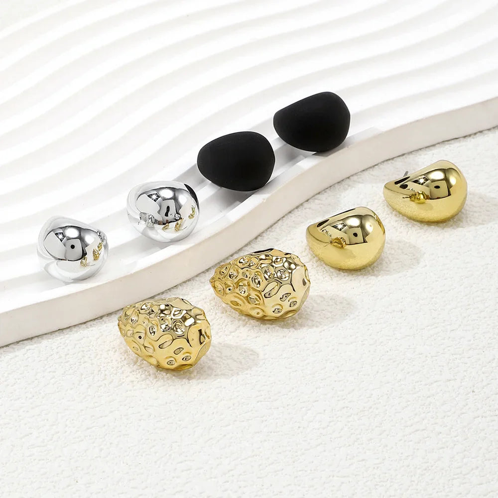 Vintage Thick Acrylic Water Drop Stud Earrings Set for Women Elegant Tear Drop Jewelry