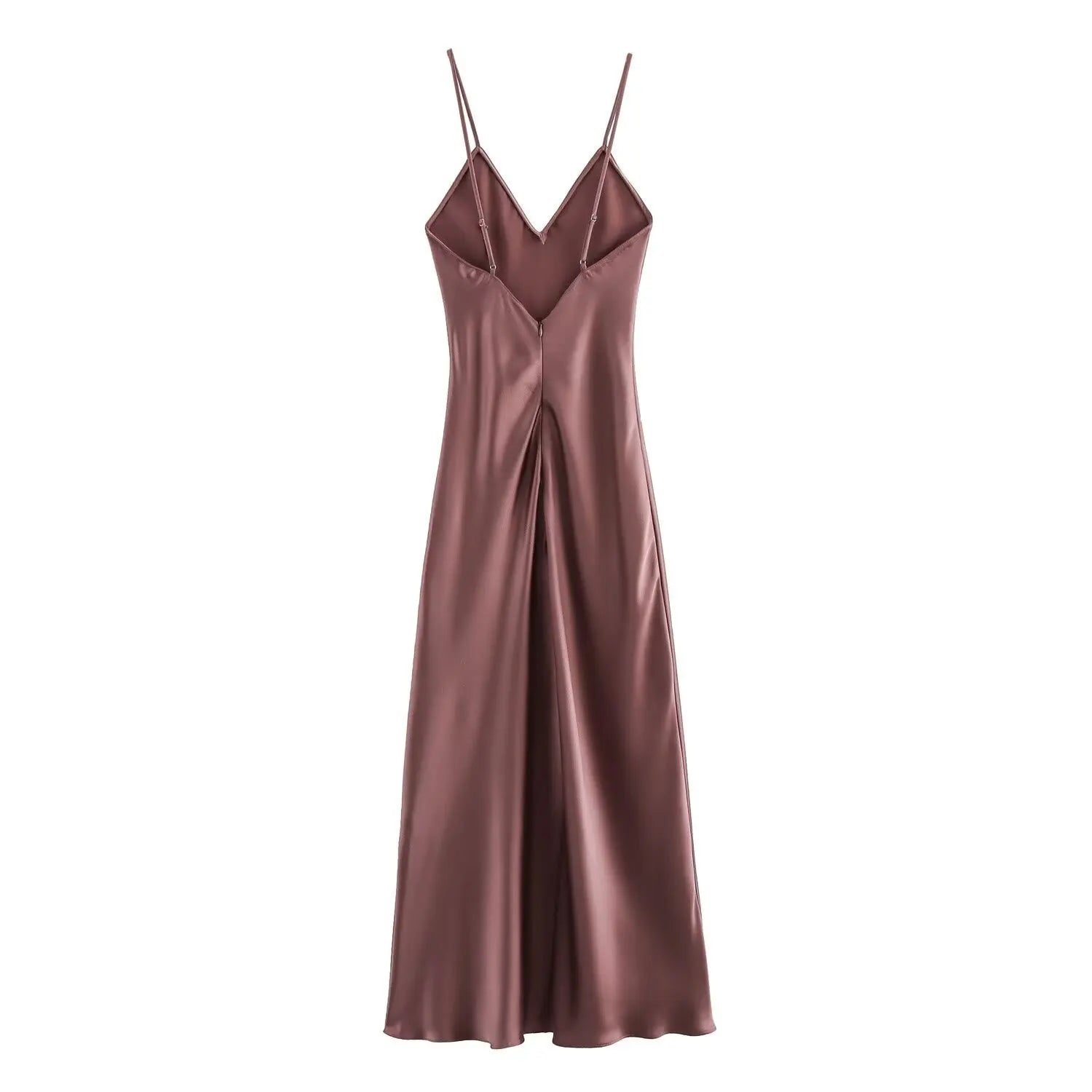 Satin Cowl Neck Maxi Dress With Spaghetti Straps Occasion