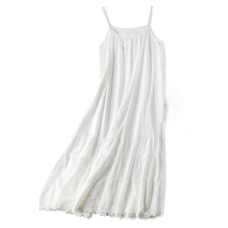 Forest Style Embroidered Cotton Cake Skirt Women Spring