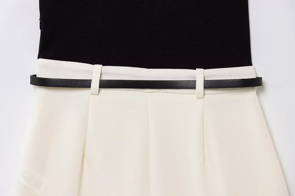 Slim Fit Sleeveless Jumpsuit with Belt Stylish Short Romper for Versatile Fashion Looks