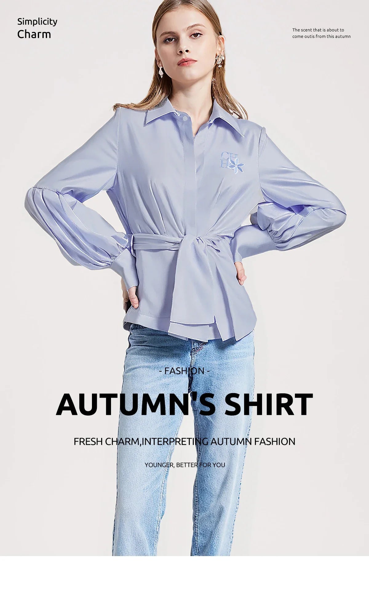 Women Embroidered Elegant Lantern Sleeve Blouse Casual Long Sleeve Office Shirt Fashionable Commuting Top