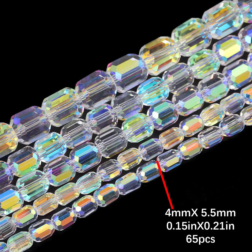 Austrian Crystal Transparent AB Glass Beads for DIY Jewelry Making in 3mm, 4mm, 6mm, 8mm Sizes