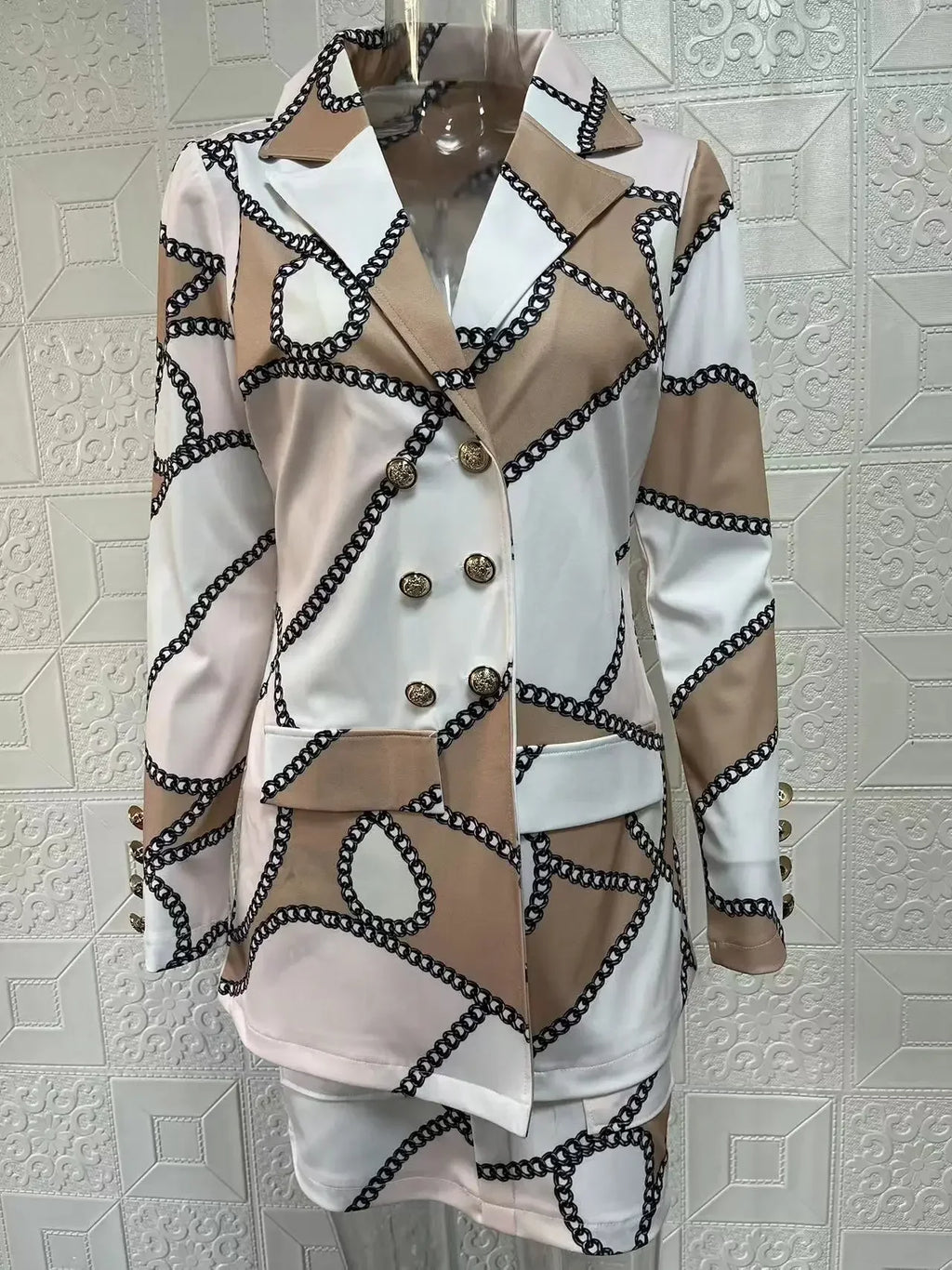 Elegant Plaid Two-Piece Mini Dress Set for Women Casual Chic Skirt and Jacket Outfit Spring Autumn Fashion