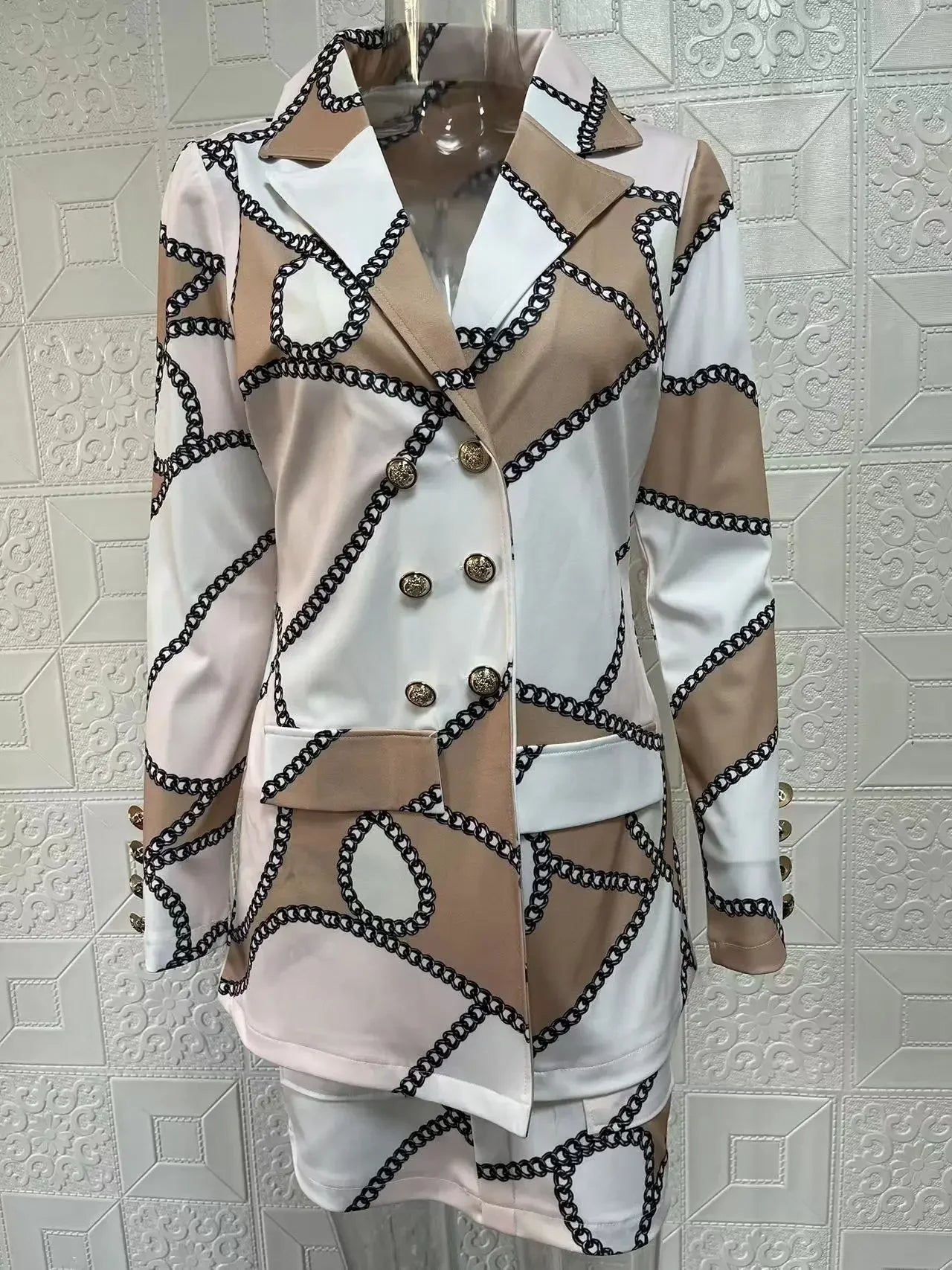 Elegant Plaid Two-Piece Mini Dress Set for Women Casual Chic Skirt and Jacket Outfit Spring Autumn Fashion