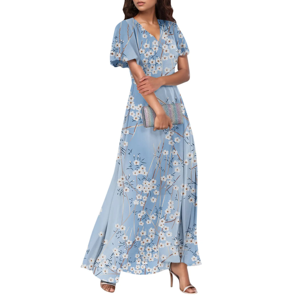 Floral Chiffon Maxi Dress for Summer Wedding Guest Chic