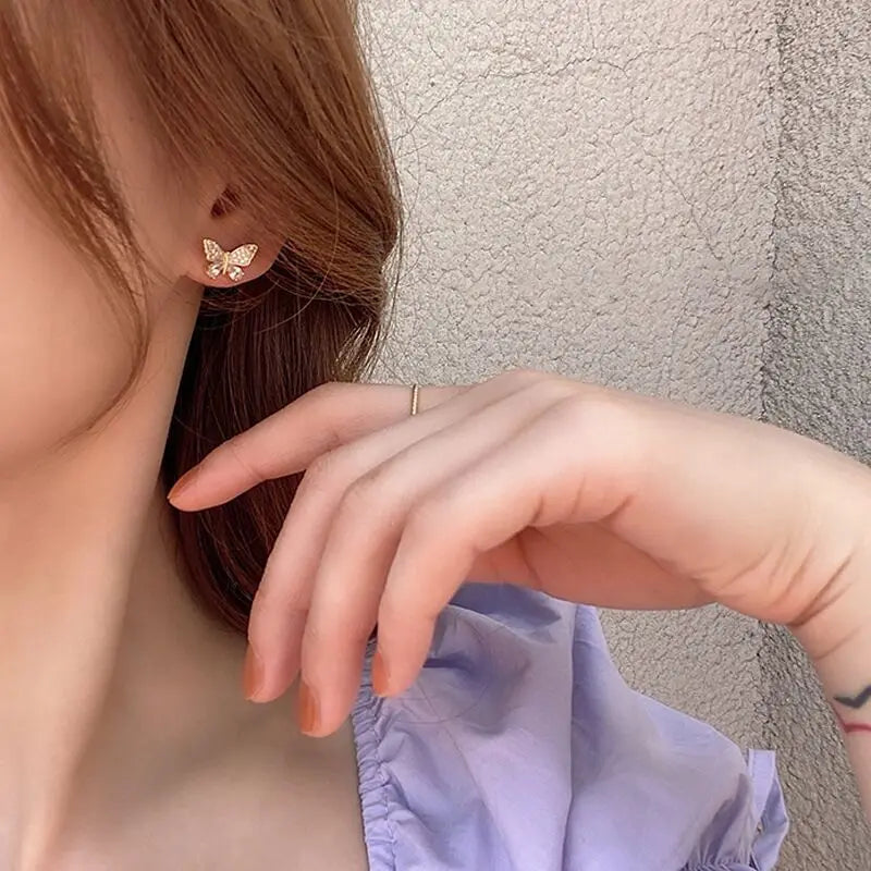 Exquisite Butterfly Long Tassel Earrings Rhinestone Drop Earrings for Women Perfect for Party Wedding Gifts