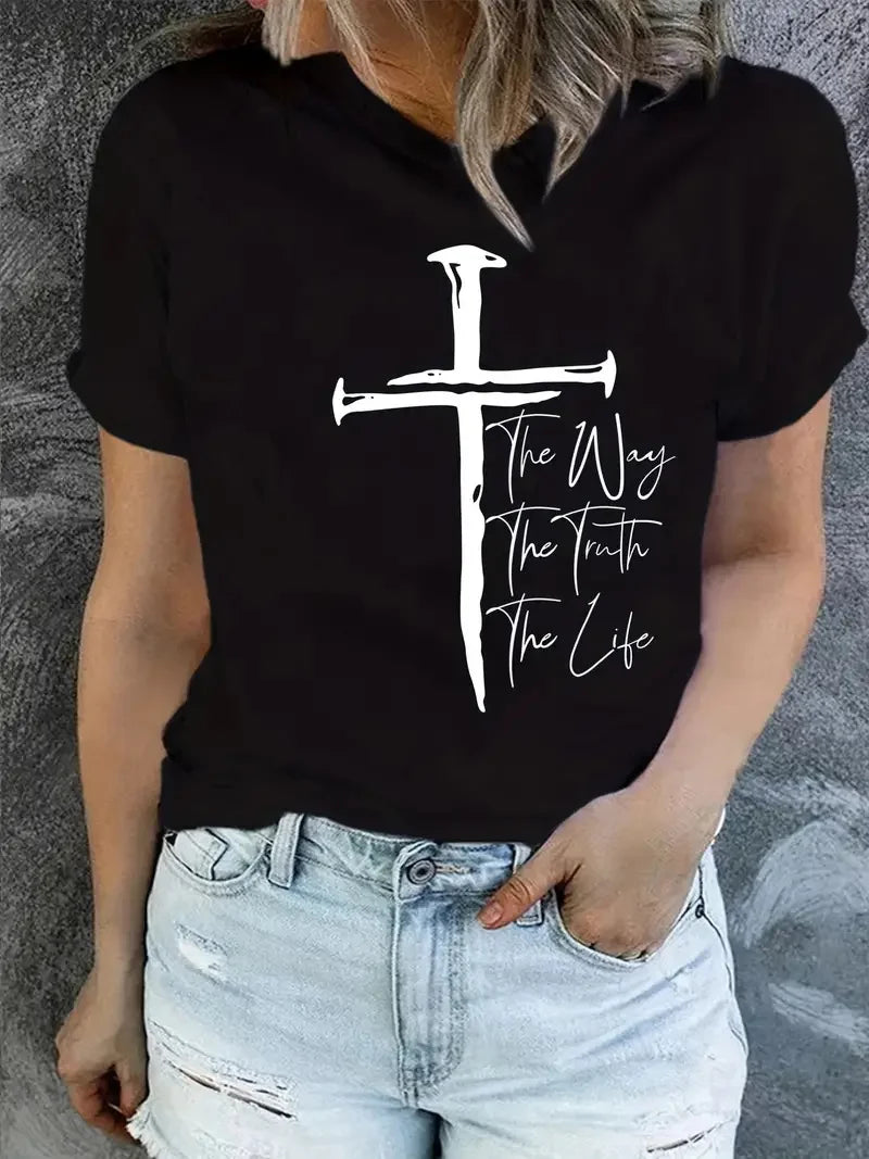 Love Like Jesus Graphic T-Shirt for Women, Short Sleeve Casual Crew Neck Top for Summer and Spring