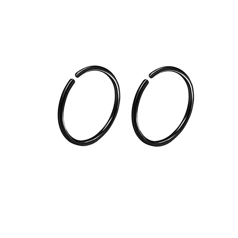 20G Thin Fake Septum Nose Ring Set, Septum Hoops and Labret Lip Rings for Cartilage, Tragus and Helix Earrings