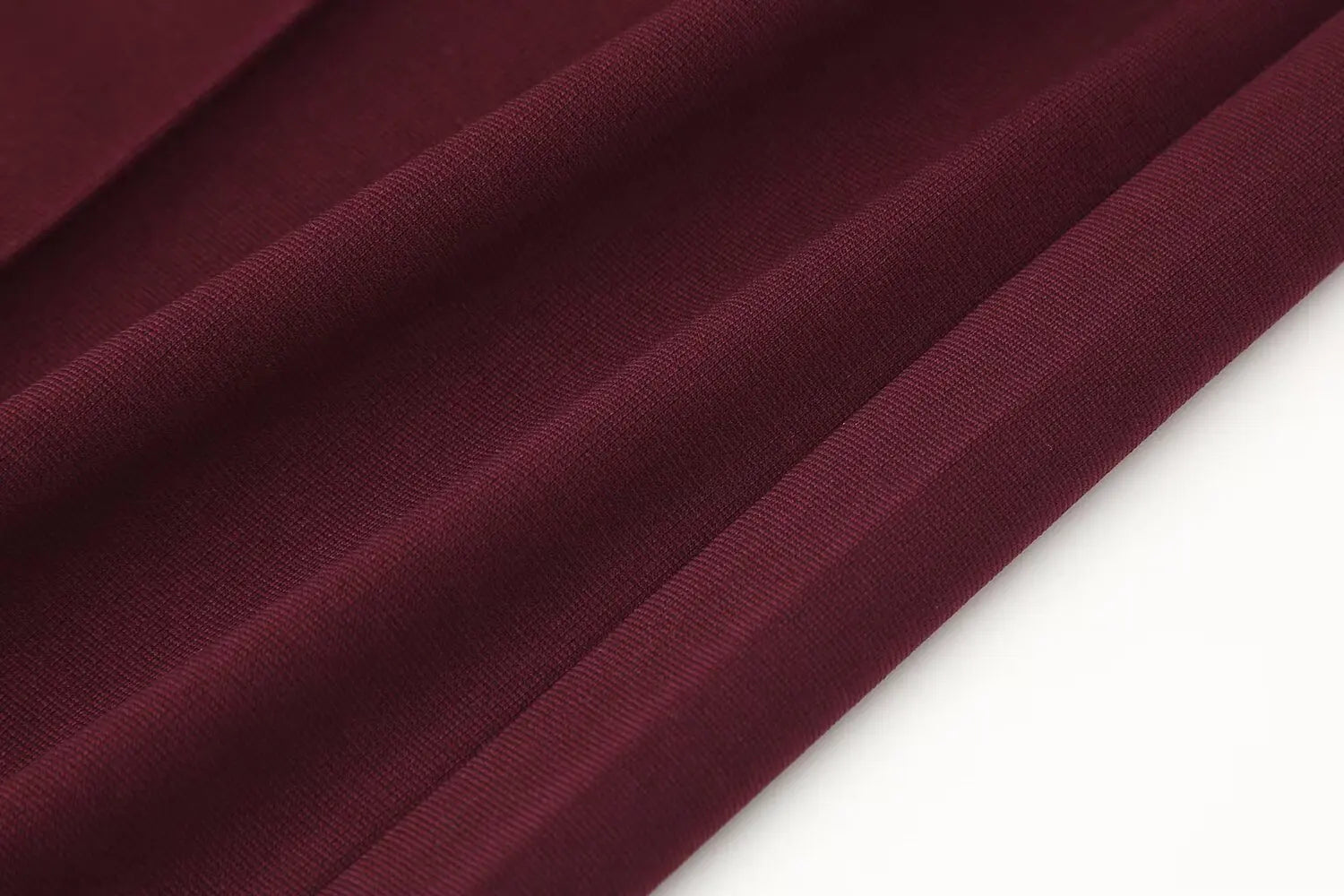 Casual Chic Red Women Elastic Suit with Long Sleeve O Neck Slim Top and High Waist Wide Leg Pants Fashion Set