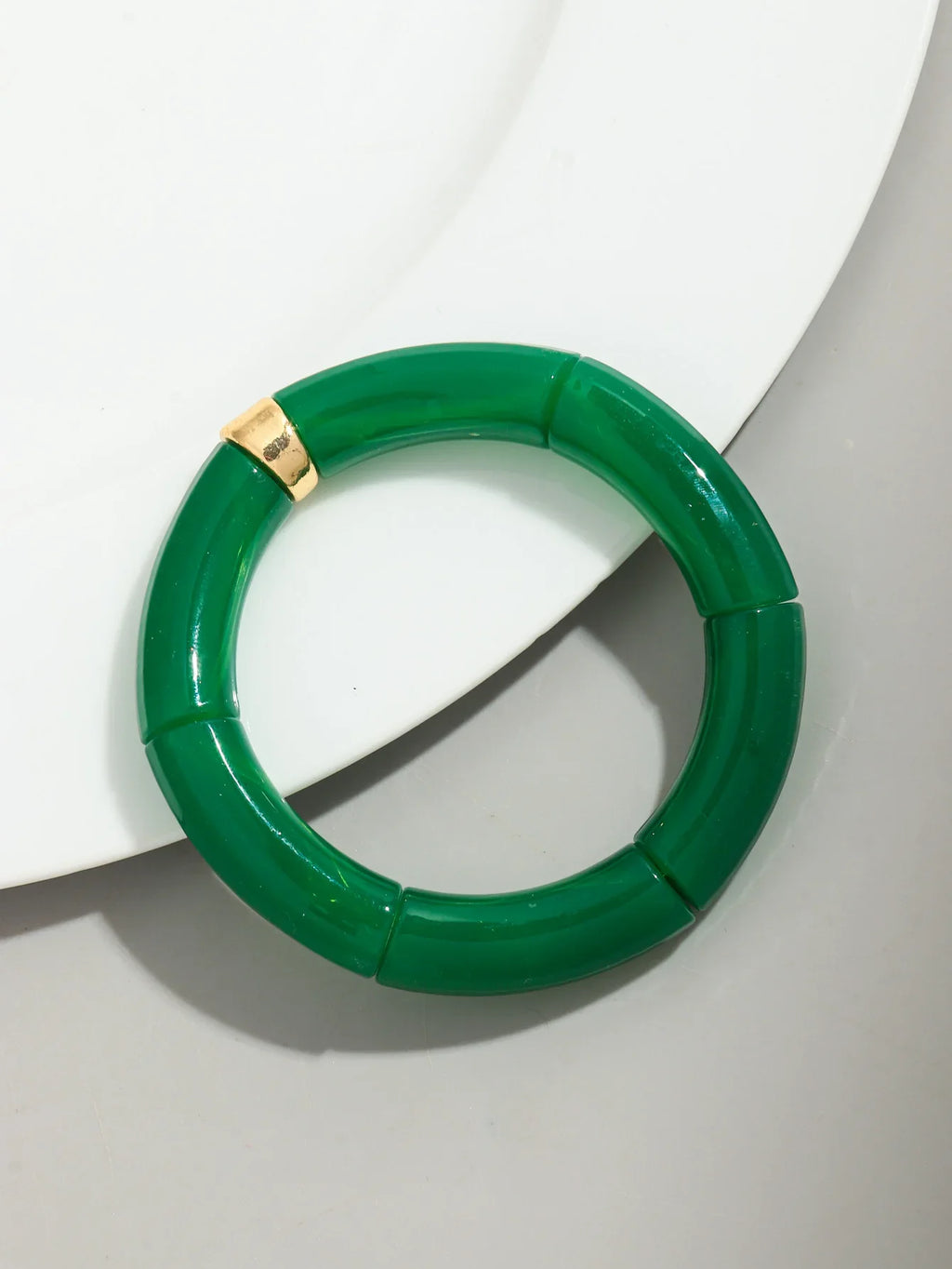 Boho Chunky Bamboo Stackable Bracelet for Women with Colorful Tube Beads and Elastic Design