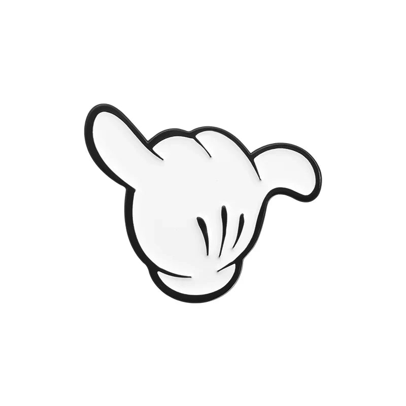 Cartoon Finger Gesture Love You Brooch Enamel Pin Unique Metal Decoration for Backpack and Lapel Badge Gift for Friends