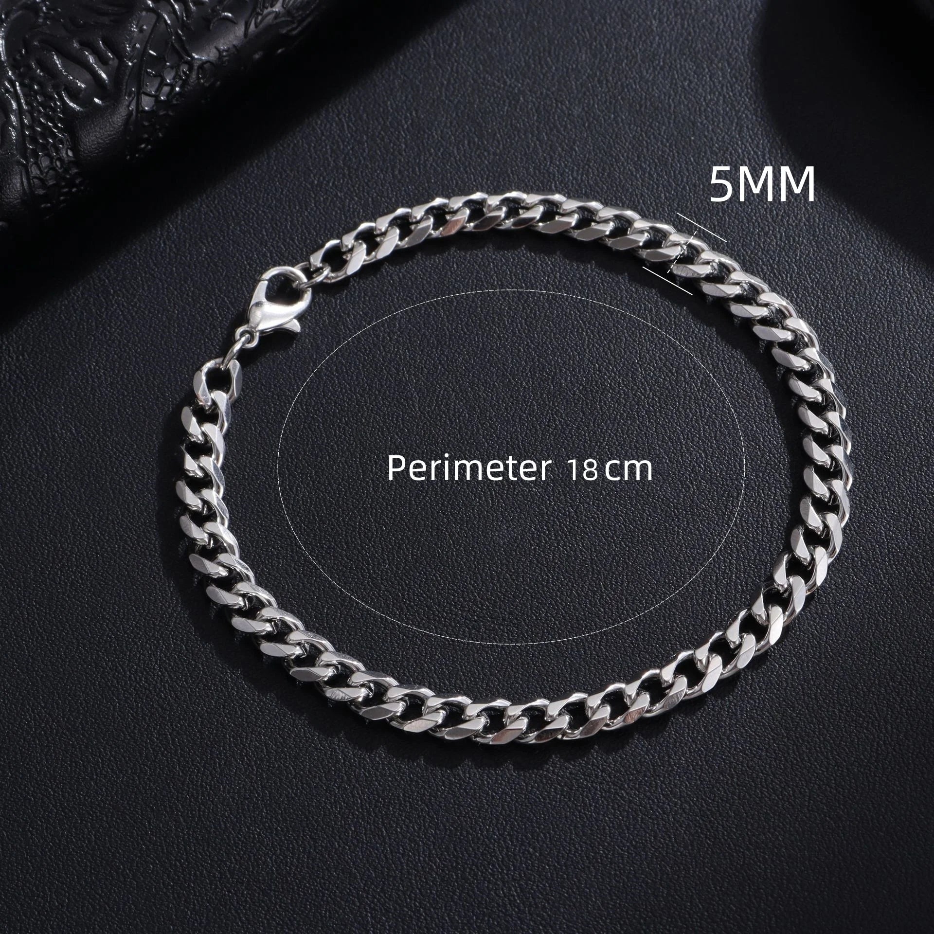Trendy Cuban Chain Bracelet for Men and Women in Stainless Steel with 3mm 5mm 7mm 9mm Width Options
