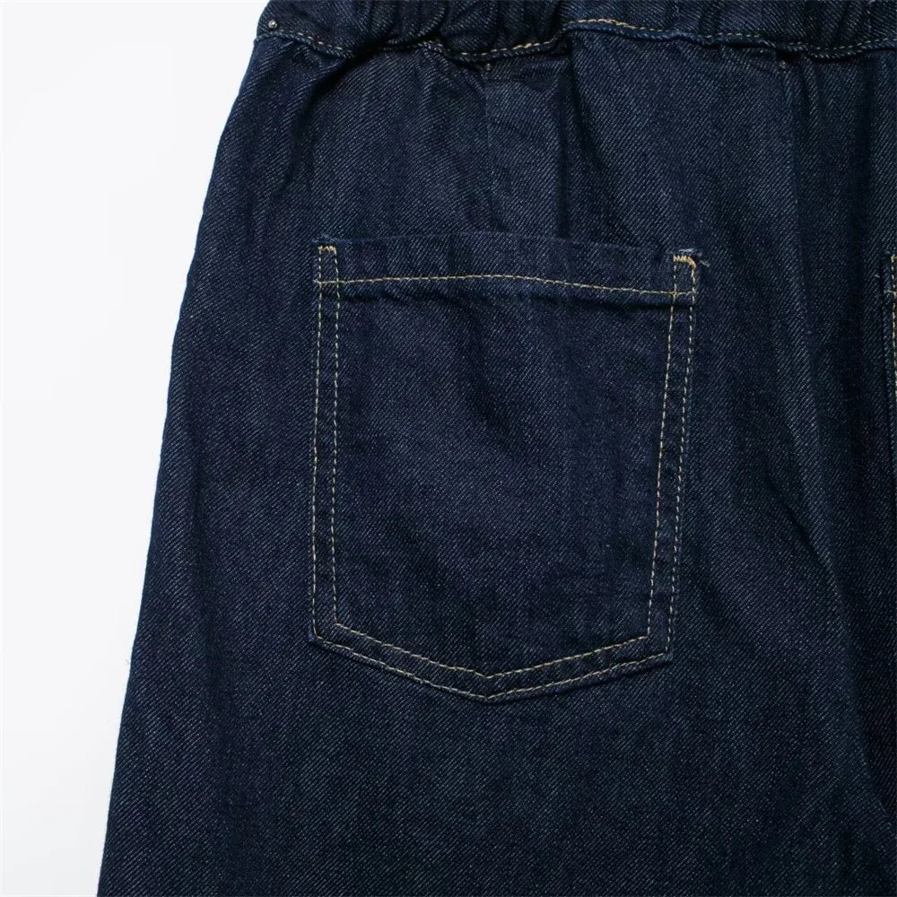 Autumn Casual Loose Cotton Denim Shirt and Pants Set for Effortless Style