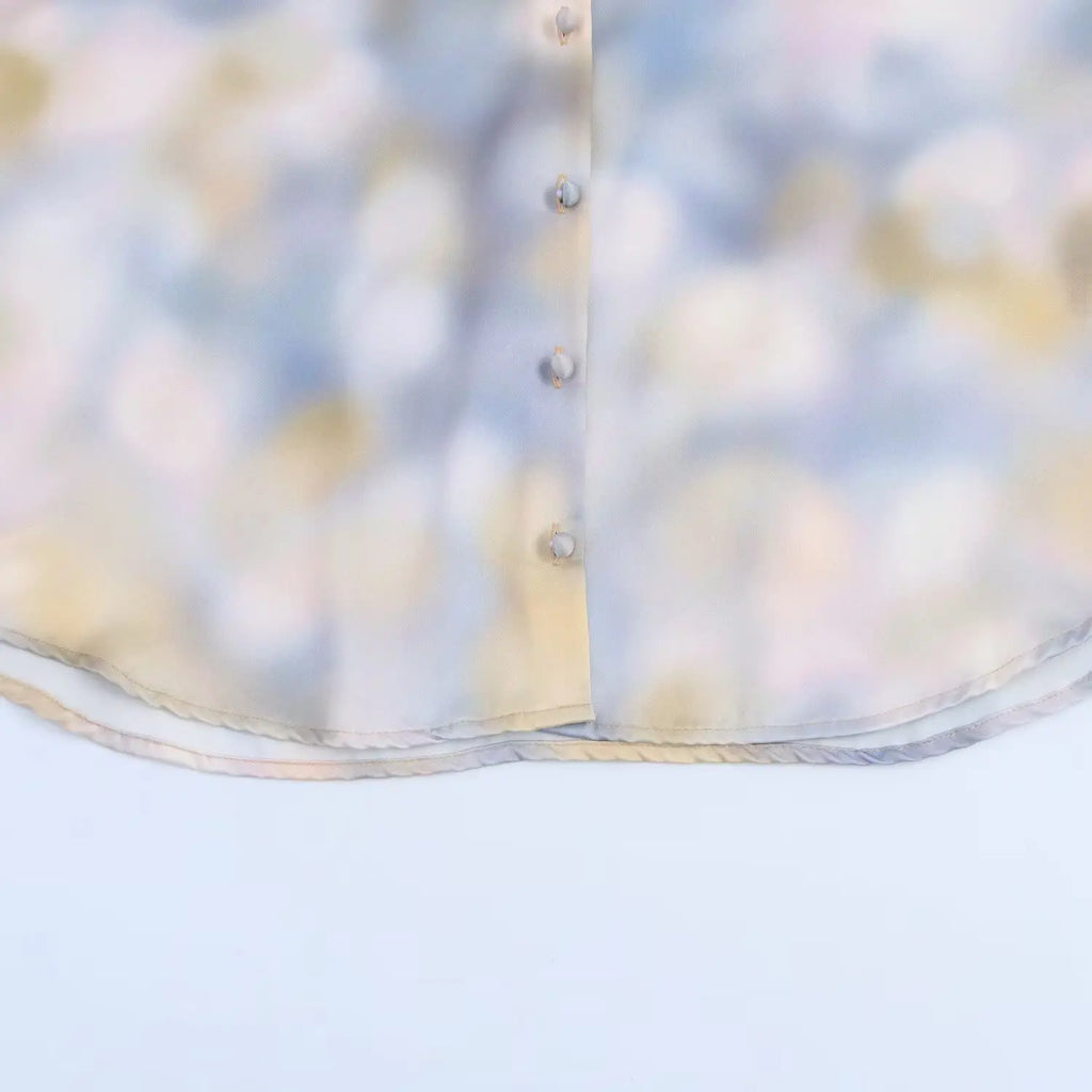 Women's Tie Dye Texture Vertical Collar Shirt with High Waist Slimming Skirt Set Spring Casual Chic Elegant Outfit