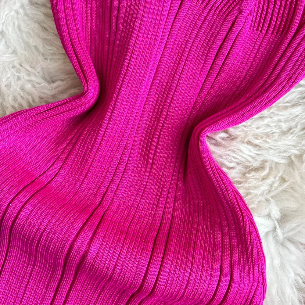 Long Sleeve Knitted Bodycon Dress For Women Autumn Retro