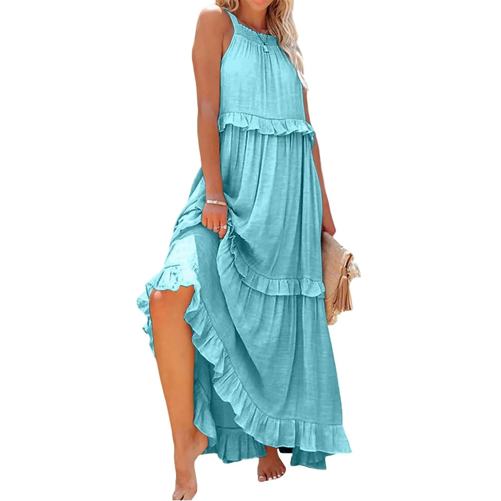 Women Summer Maxi Dress Lightweight Beach Swing Dress
