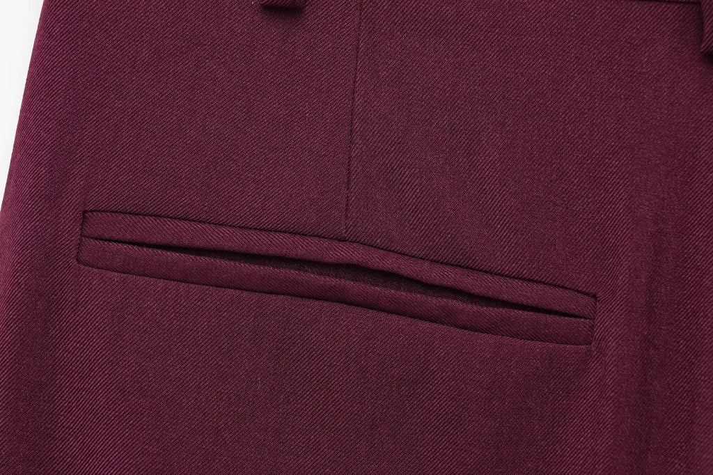 Women's Oversized Suit Jacket and High Waist Wide-Leg Trousers Set with Double-Breasted Top for Spring Fashion