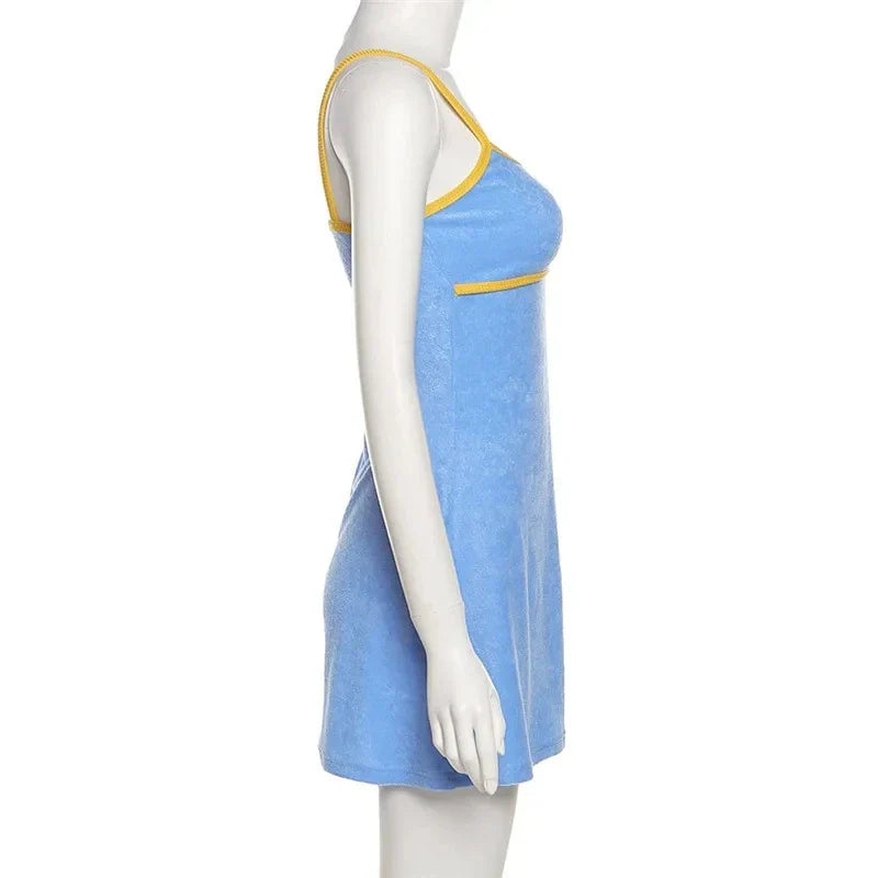 Women Sleeveless Halter Neck Mini Dress Sexy Party Wear