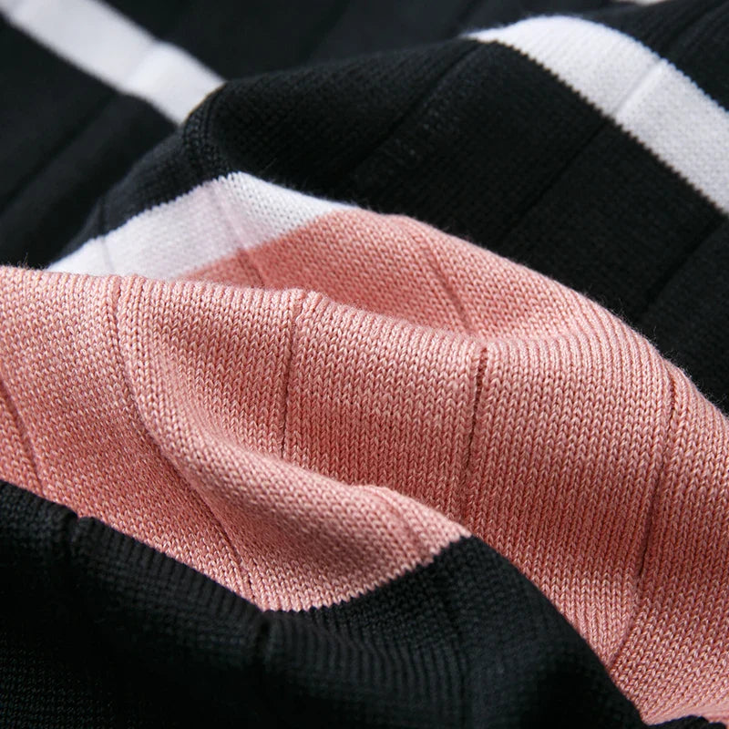 Wrap Bodycon Dress Women Knitted Striped Long Summer Dress