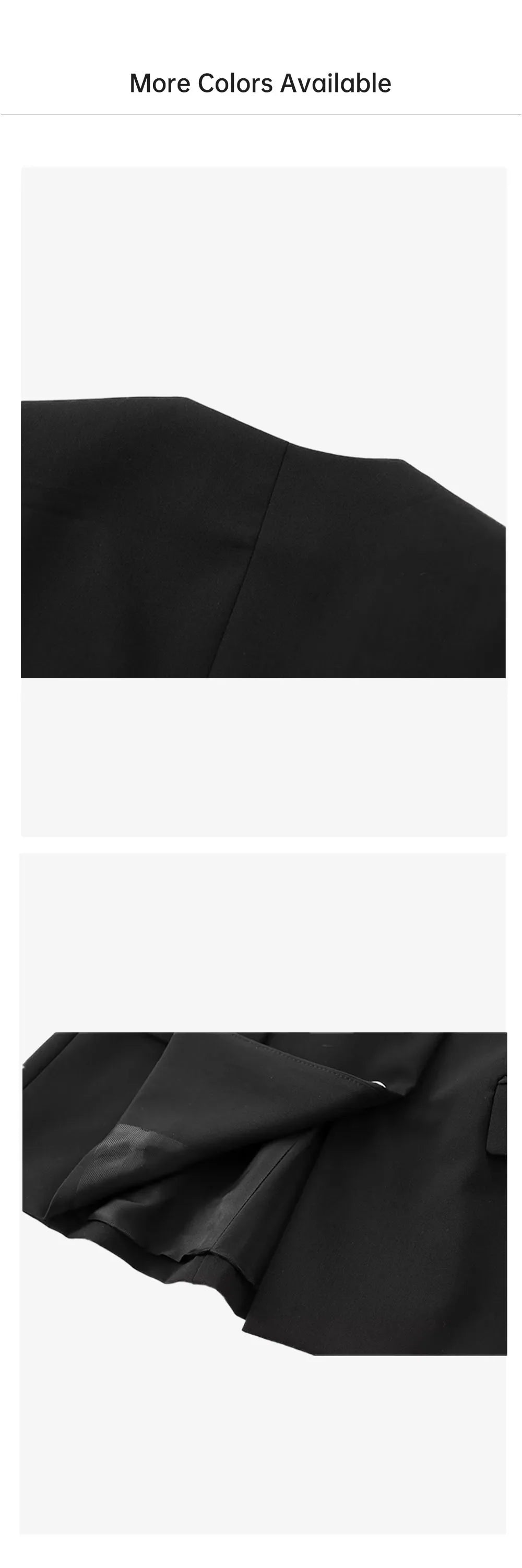 Casual Women's Long Sleeve Round Neck Suit Coat with High Waist Trumpet Pants Set for Elegant Slimming Silhouette