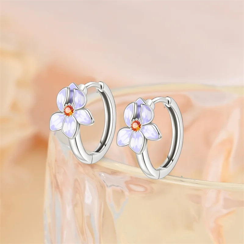 Colorful Butterfly Bee Ladybug Rainbow Flower Earrings in 925 Sterling Silver for Women Fashion Jewelry Gifts