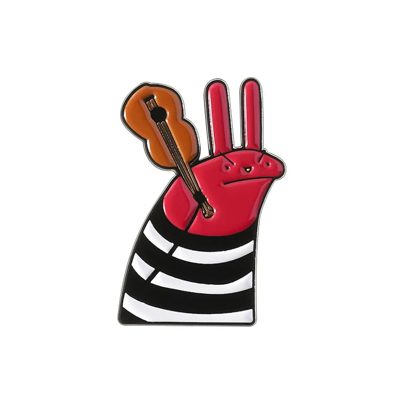 Humorous Anime Character Enamel Pins Red Eared Rabbit Brooch for Backpack and Jewelry Gifts