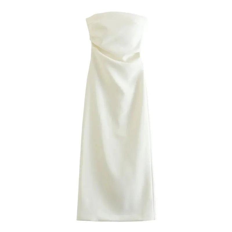 Women Off Shoulder Long Dress Ruched Bodycon Party Chic