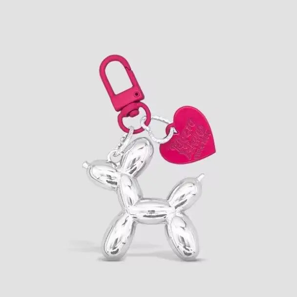 Cute Jelly Balloon Dog Keychain Pendant - Adorable Cartoon Dog Chain Keychain for Unisex Keys