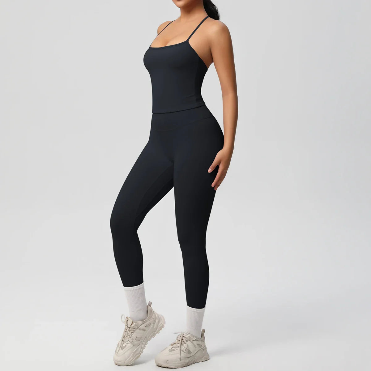 2PCS Nude Feeling Women's Yoga Set with Sports Bra and Leggings for Gym Fitness and Running