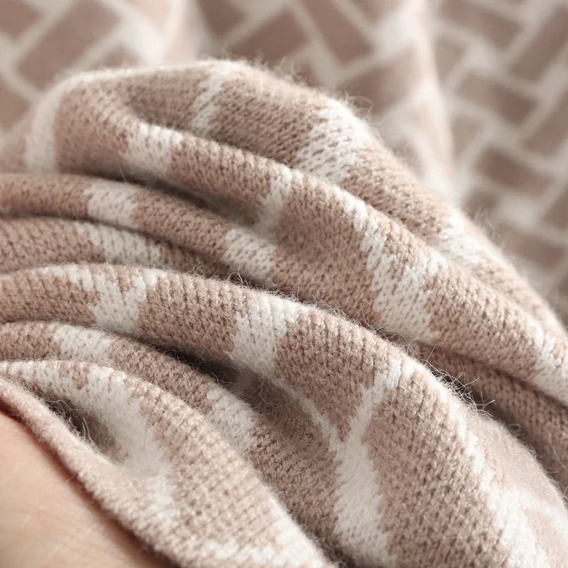 Jacquard Knit Sweater Dress With Belt Elegant Pleated Maxi