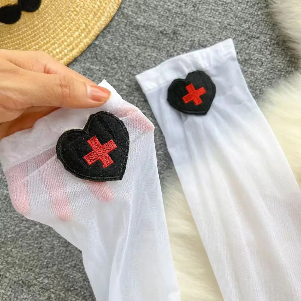 Sexy Nurse Costume Role Play Dress Pleated Sleeveless