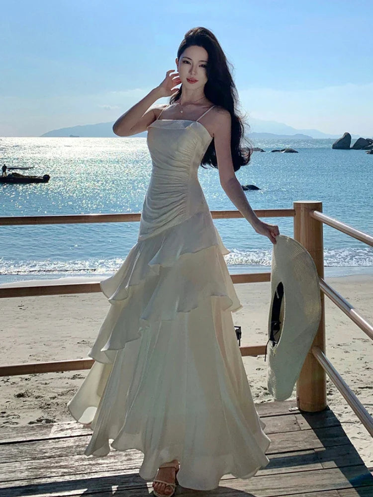 Elegant Spaghetti Strap Long Dress For Women Prom Gown