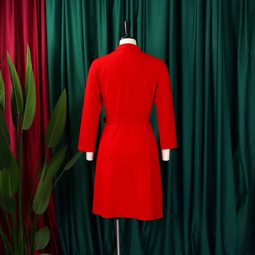 Elegant Blazer Dress For Women Notched Collar Full Sleeve