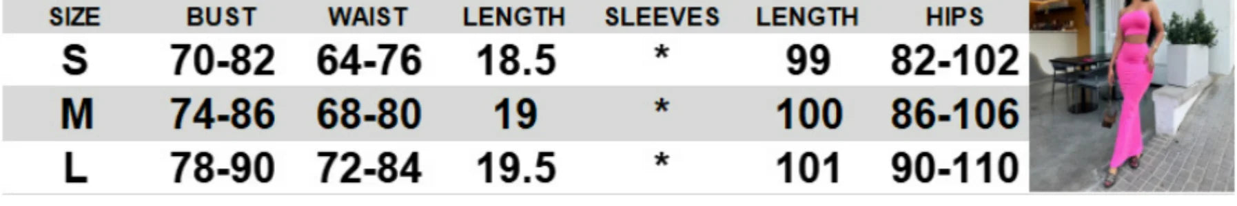 Solid Color Sleeveless Tube Top with High Waist Slim Long Skirt Set for Women Summer Chic Fashion