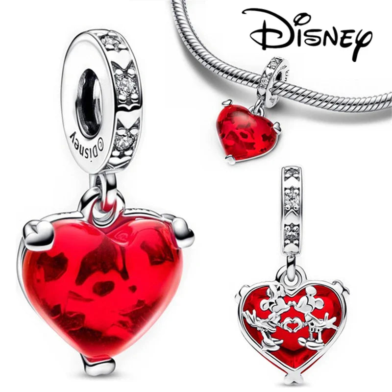 Mickey Mouse Minnie Mouse Sterling Silver Charm Beads for Bracelets