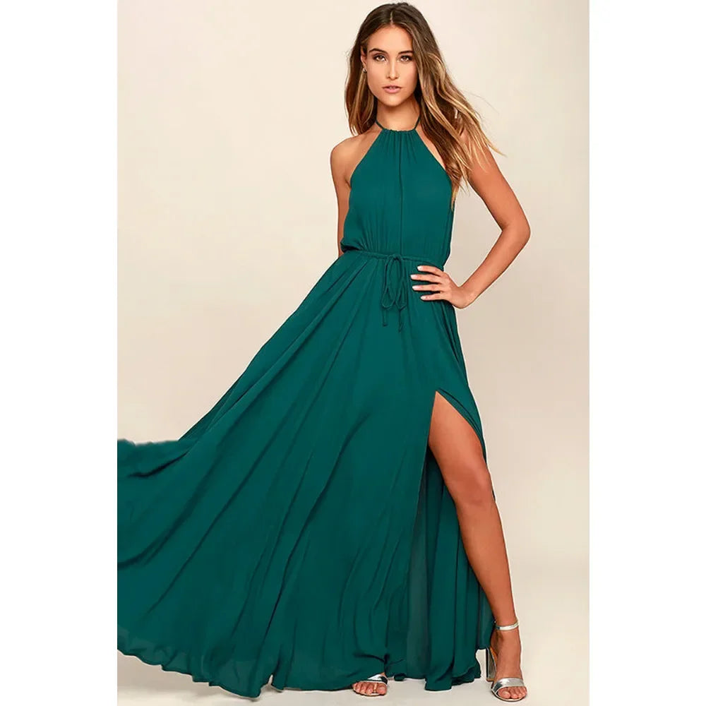 Boho Maxi Dress With High Split For Summer Beach Party