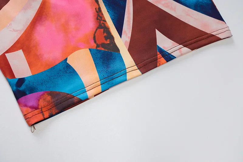 Tie Dye Ribbed Midi Dress For Women Bodycon Side Slit