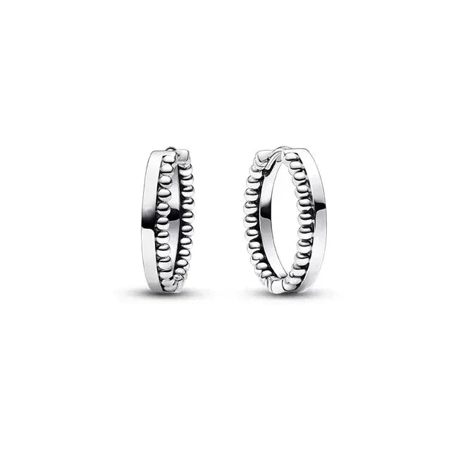 925 Silver Hoop Infinite Love Earrings with Blue Flower and White Stone Heart Pendant for Women Jewelry