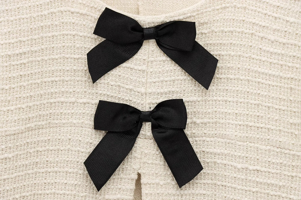 Women's Casual Chic Bow Top and Flared Pants Suit Set for Spring and Summer