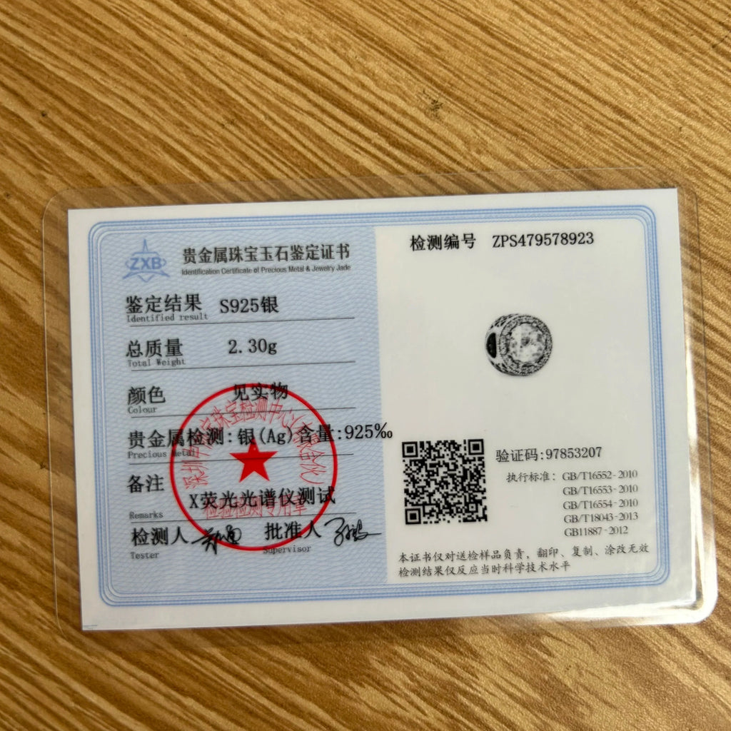 925 Sterling Silver Family Tree Heart Pendant Beads for DIY Bracelets