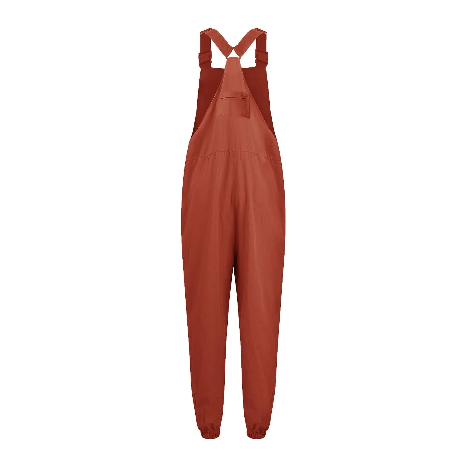 Women's Summer Casual Loose Wide Leg Jumpsuit with Adjustable Straps Pockets and Retro Button Detail Solid Color Sleeveless Overalls