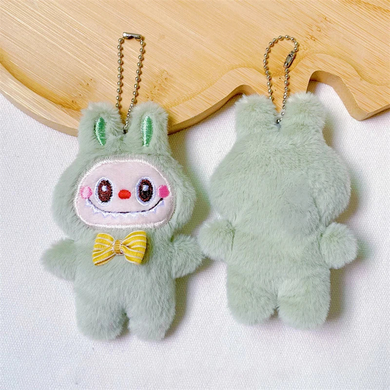 Kawaii Cartoon Labubu Plush Keychain Doll Cute Anime Pendant for Girls Birthday Gifts and Backpack Accessories