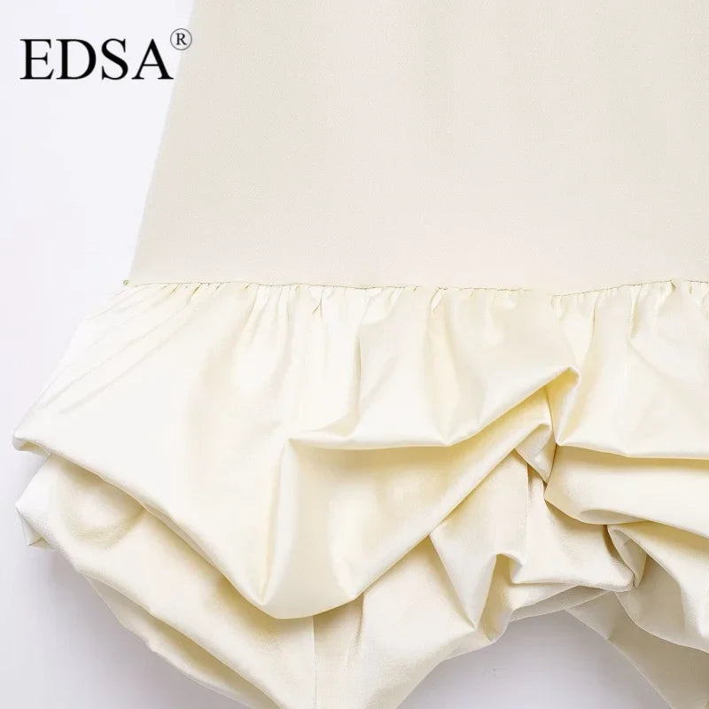 Backless Patchwork Mini Dress For Women Fluffy Hem Party