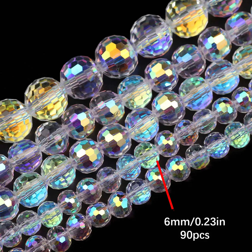 Austrian Crystal Transparent AB Glass Beads for DIY Jewelry Making in 3mm, 4mm, 6mm, 8mm Sizes