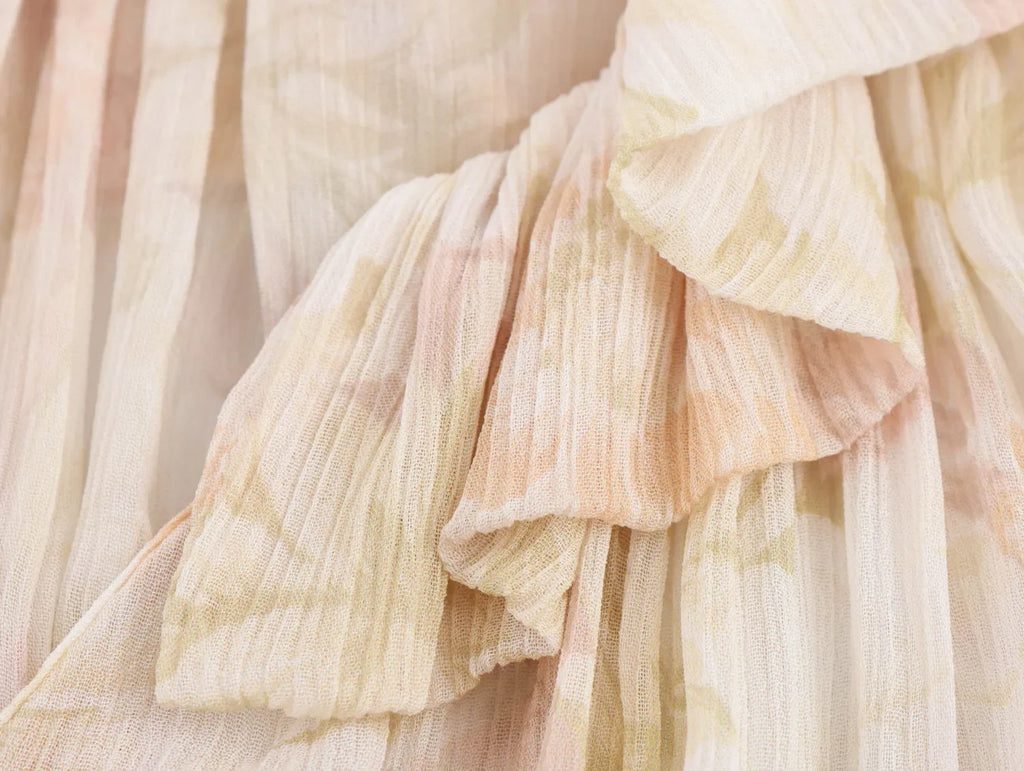 Loose Printed Blouse for Women with Pleated V-Neck Lantern Sleeves Single-Breasted Casual Pullover Shirt Chic Lightweight Spring Summer Top