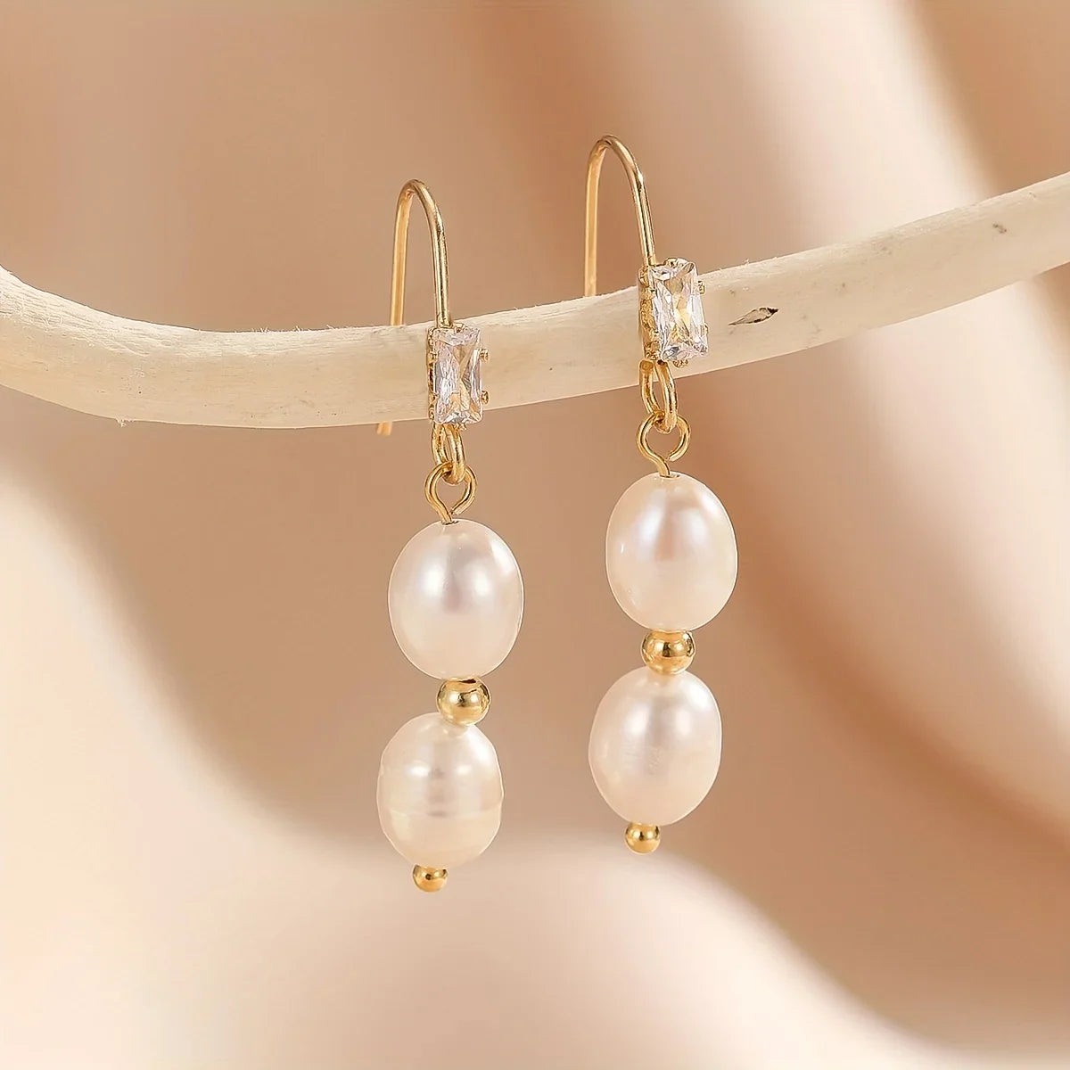 Minimalist Silver Pearl Earrings for Women, Elegant Fashion Wedding Jewelry, Perfect Gift Choice